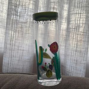 Cactus set of a wine glass and a small vase